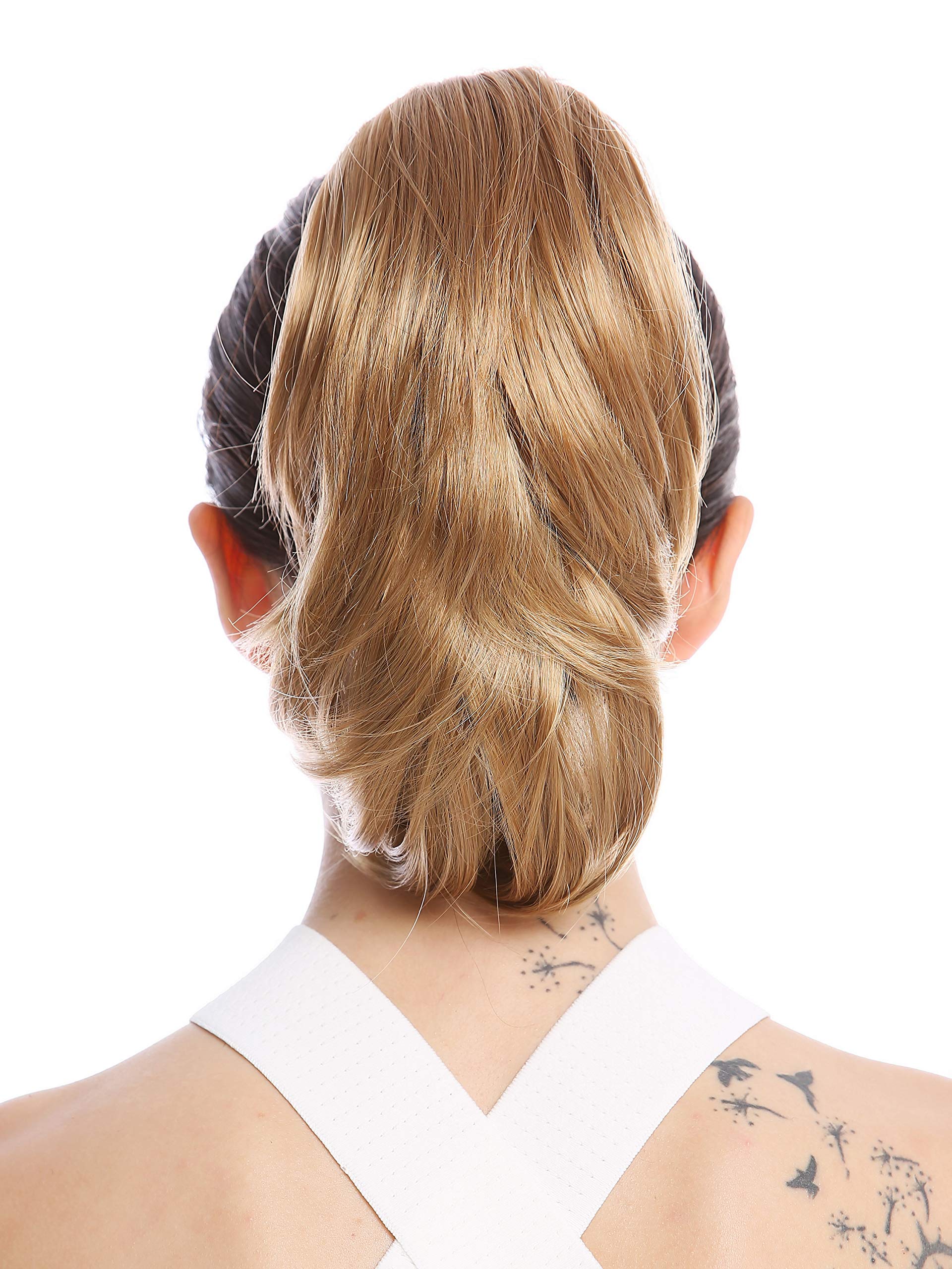 WIG ME UP - MKB-29-V-19 Ponytail Hairpiece Extensions optional Combs & Clamp short straight slighty wavy voluminous dark blond 12inch
