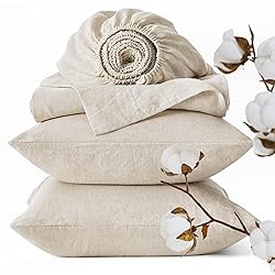 Bedsure Linen Sheets - King Size Sheets, Blend from