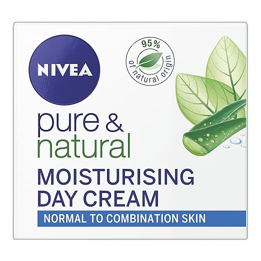 NIVEA Pure & Natural Face Cream for Normal and Combination Skin, 50 ml