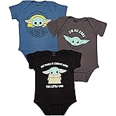 STAR WARS Baby Boys Bodysuit Three Pack - Baby Yoda Clothes