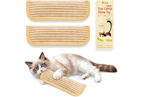 PetZen Garden Sisal Catnip Pillow Toy Kickers, 2 Pack Interactive Catnip Toys with Organic 8000mg Herbal Blend for Indoor Scratching, Chewing & Teething, Fun for Kittens and Adult Cats