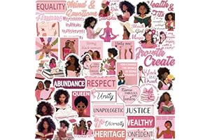 Black Girl Vision Board Stickers - Falueqg 50Pcs Black Women Stickers for Vision Board Supplies Kits, Motivational Inspirational Quote Decals, Planner Jounal Scrapbook Decals for Adults Teens Girls