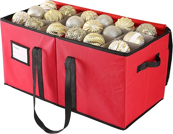 Amazon.com Large Christmas Ornament Storage Box with Dual Zipper