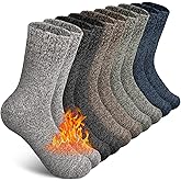 SIMIYA 5 Pairs Wool Socks Mens, Thick Warm Winter Soft Hiking & Casual Crew Socks