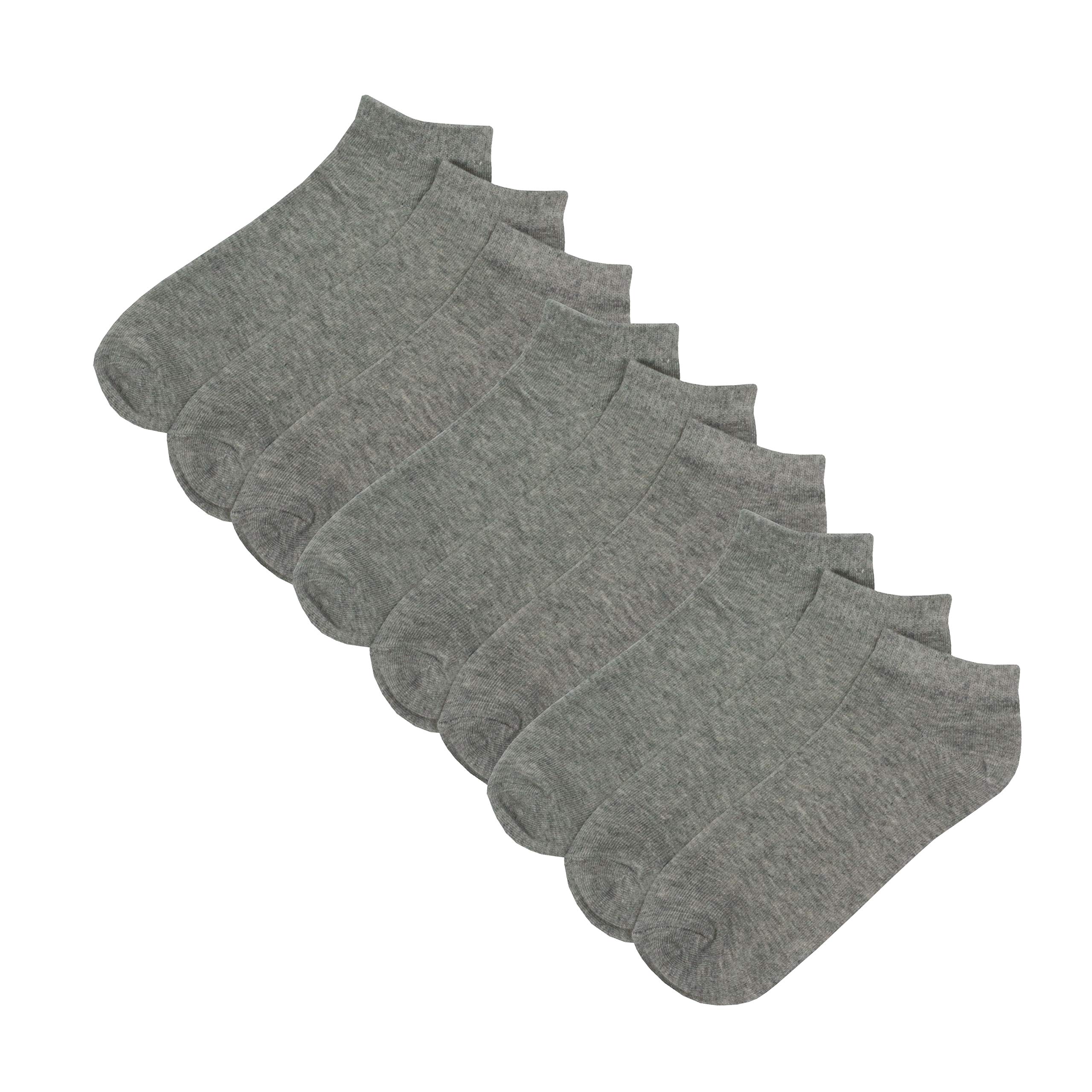 Women's Ladies Black Trainer Socks 9 Pairs Cotton Sportswear Active Trainer Grey 4-8