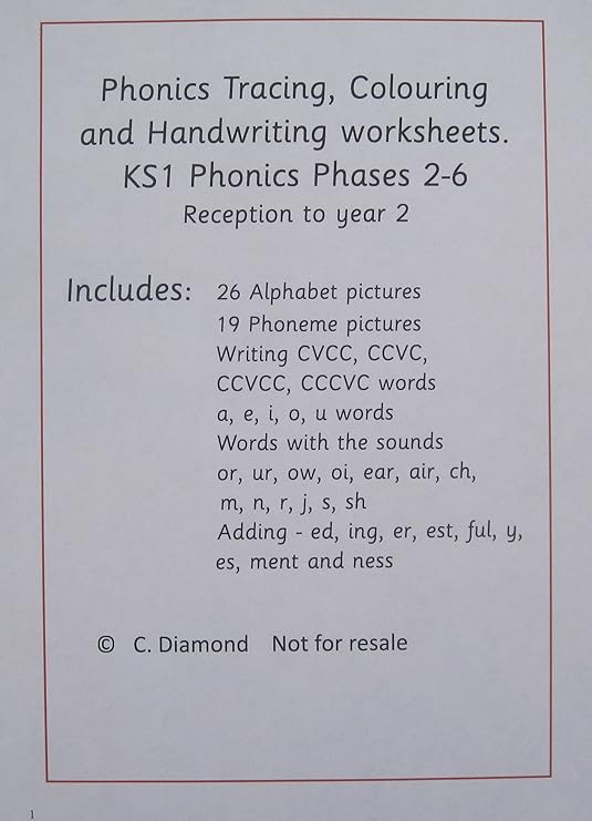 phonics tracing and handwriting phases 2 6 worksheets for ages 4 7