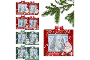 Sozize 8 Pack Christmas Zip-Open Cash & Gift Card Holder Ornaments, Festive Money Holders, Funny Xmas Cash Gift Ideas (Santa, Snowman, Box, Christmas Tree Designs)