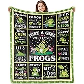 Wyhcxl Frog Gifts, Frog Blanket, Frogs Gifts for Women, Frogs Lovers Gift for Adults, Girls, Happy Birthday, Christmas, Valentine's Day Blanket 60"X 50"