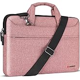 DOMISO 14 inch Laptop Messenger Shoulder Bag Tote Bag for Women for Men,Business Travel Work Computer Bag Chromebook Case Briefcase,Compatible with 15 inch MacBook Air/Pro,14 inch HP Dell ASUS,Pink