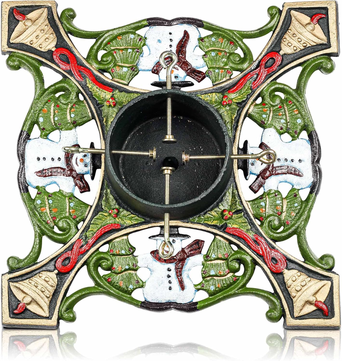 Tree Stands - Christmas Tree Stand Cast Iron - 24 lb with 20x20 inch Size for Up to 14' Tree - Snow Man Deco (CMCTS-0018)