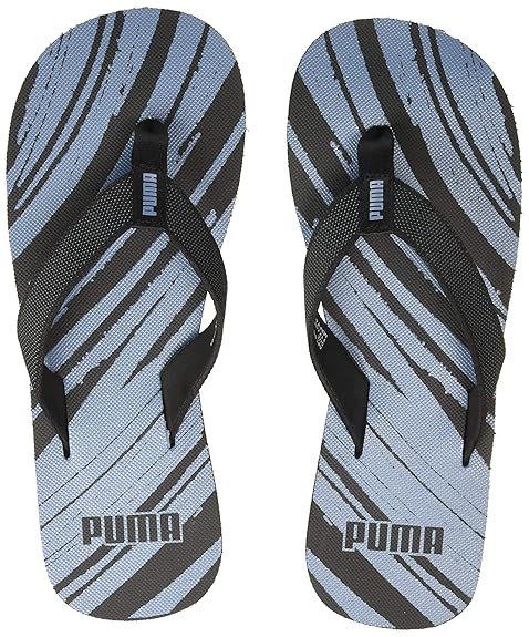 black puma flip flops