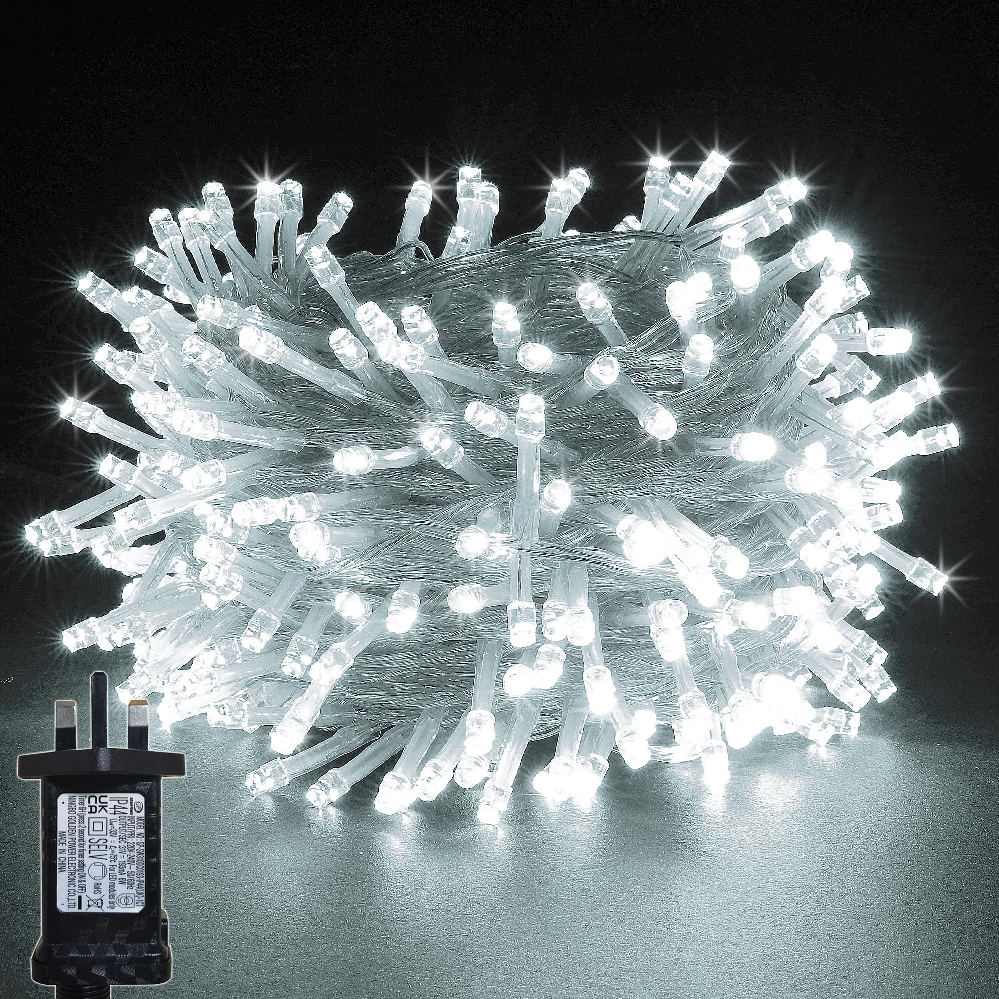 YOSION LED Christmas Lights, String Fairy Lights On Clear Cable with 12 Modes,Timer,Ideal for Home Christmas Halloween Wedding Party (500 LEDs, Day White)