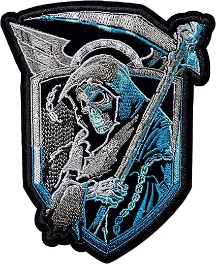 Grand Ecusson Faucheuse Tete De Mort Patch Skull Crane Thermocollant 14 3x11 2cm Cameleon Shop Amazon Fr Cuisine Maison