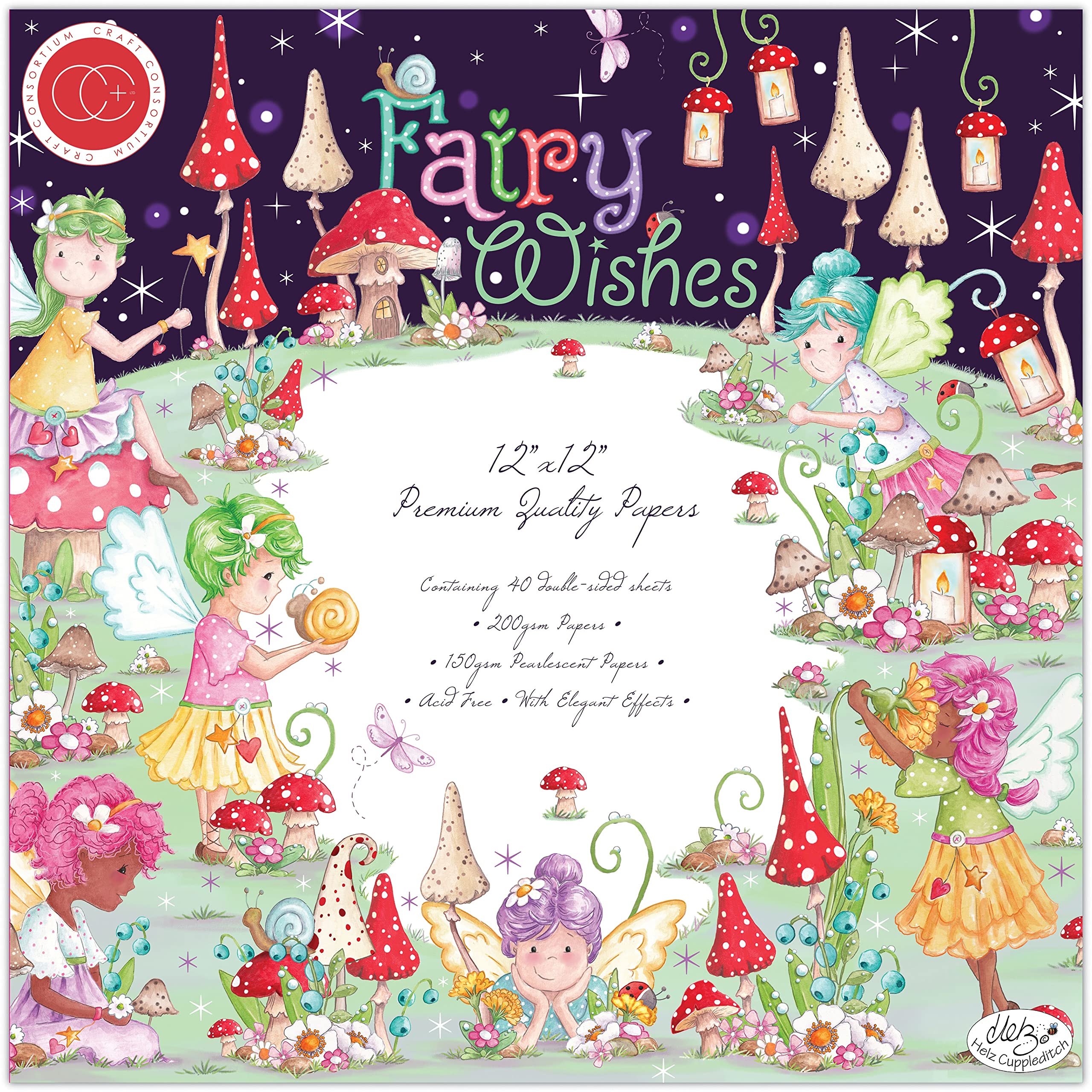 Craft Consortium Double-Sided Paper Pad 12"X12" 40/Pkg-Fairy Wishes