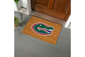 Team Sports America NCAA University of Florida Natural Coir Doormat | Official Full Color Team Logo | 28 x 16 Inches | Non Slip Back | Front Door Welcome Floor Mats | Indoor Outdoor Entrance Rug