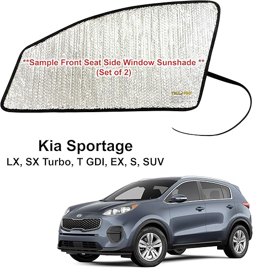 YelloPro Auto Side Window Front Seat Reflective Sunshade