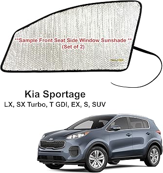 Amazon Com Yellopro Auto Side Window Front Seat Reflective Sunshade Custom Fit For 2017 2018 2019 2020 Kia Sportage Ex S Lx Sx Turbo T Gdi Suv Uv Reflector Sun Protection Accessories Set Of 2 Automotive