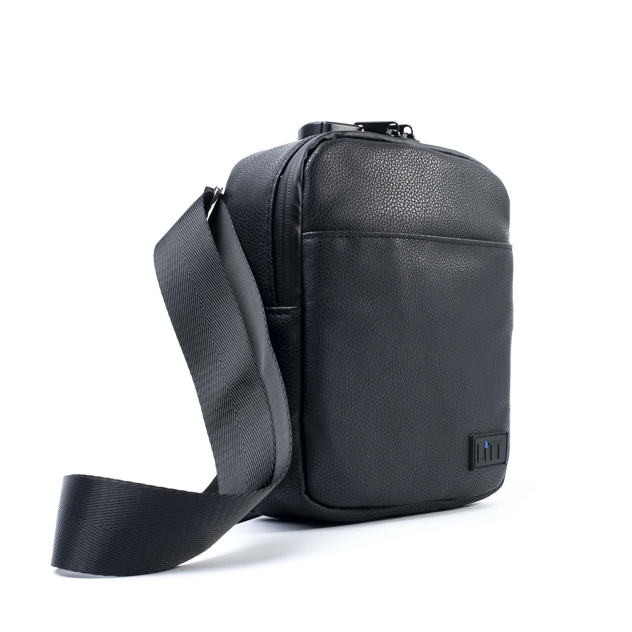 Litt Crossbody Messenger Stash Bag Blocks Oduor | Charcoal Lined Premium with Combination Zip Locks - Sling Bags for Men Small - Travel Organizer & Lifestyle Accessory| Faux Leather Bag