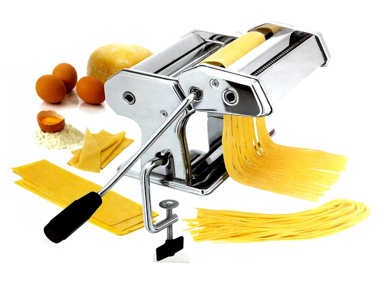 Macchina Per Pasta Manuale Zuzer - 7 Stampi In Acciaio Inox Per Noodle Fatti In Casa