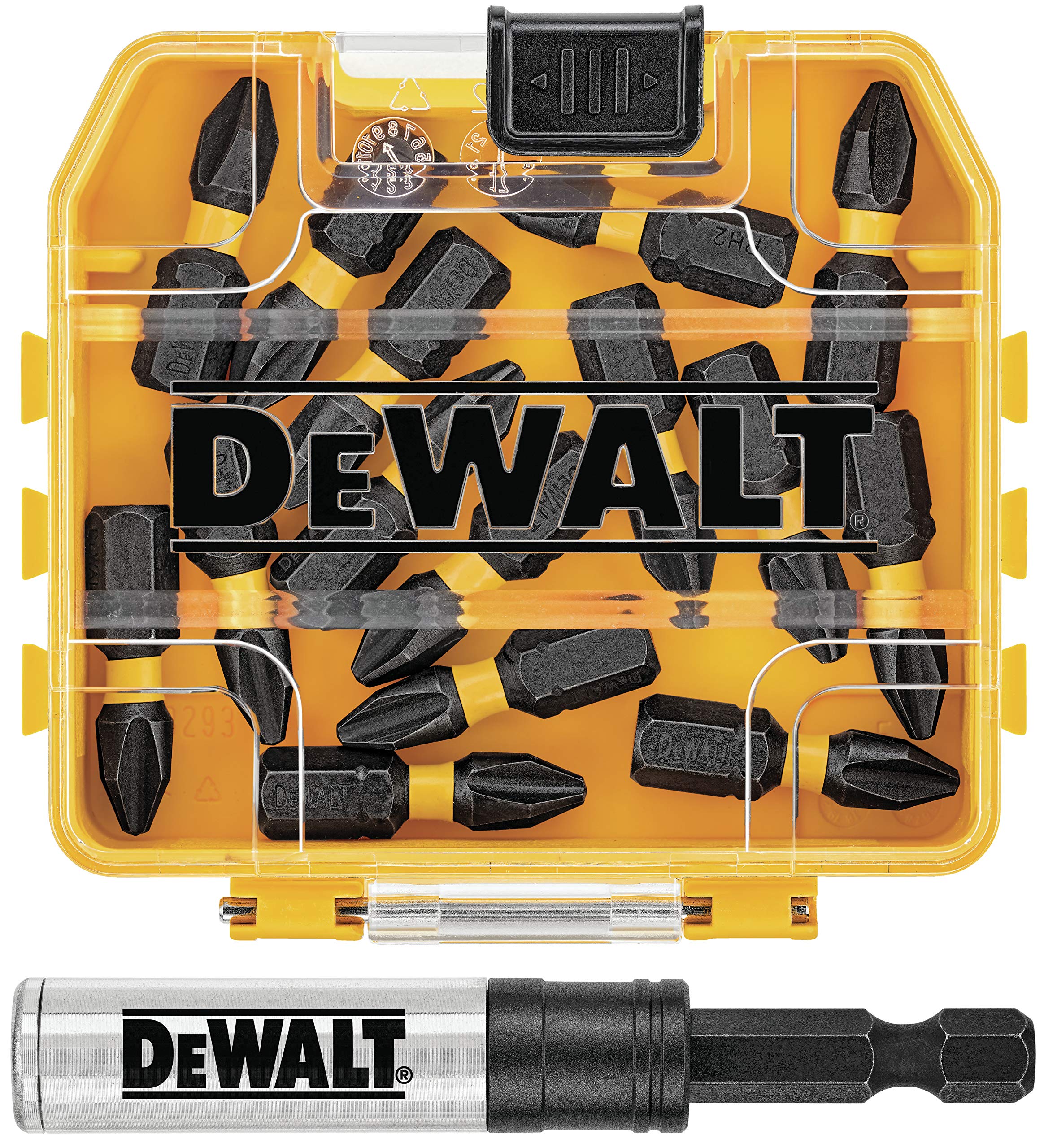 DEWALT FlexTorq Impact Driver Bit Set, Phillips, 1/4-Inch x 1-Inch, 15-Piece (DWA3HLD1PH2-15)