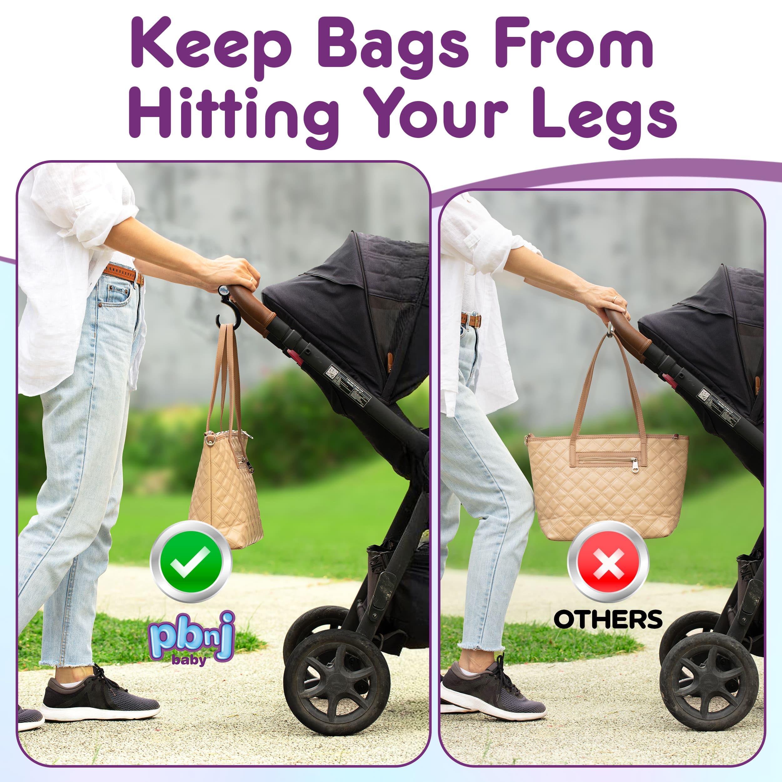 PBnJ baby Stroller Hooks 2 Pack Organizer Clip Travel Purse Shopping Diaper Bags