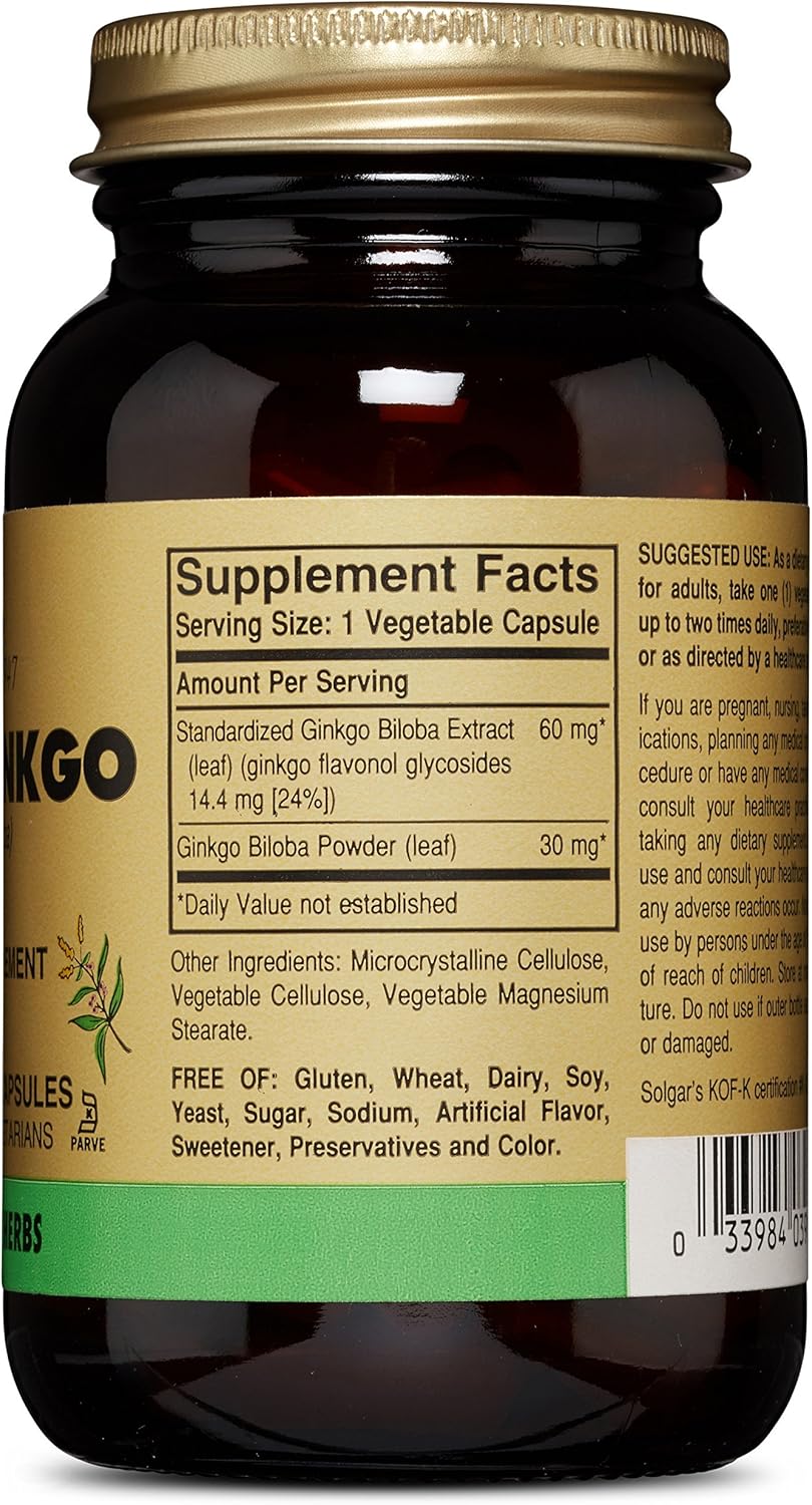 Solgar – Full Potency Super Ginkgo, 120 Vegetable Capsules: Health & Personal Care