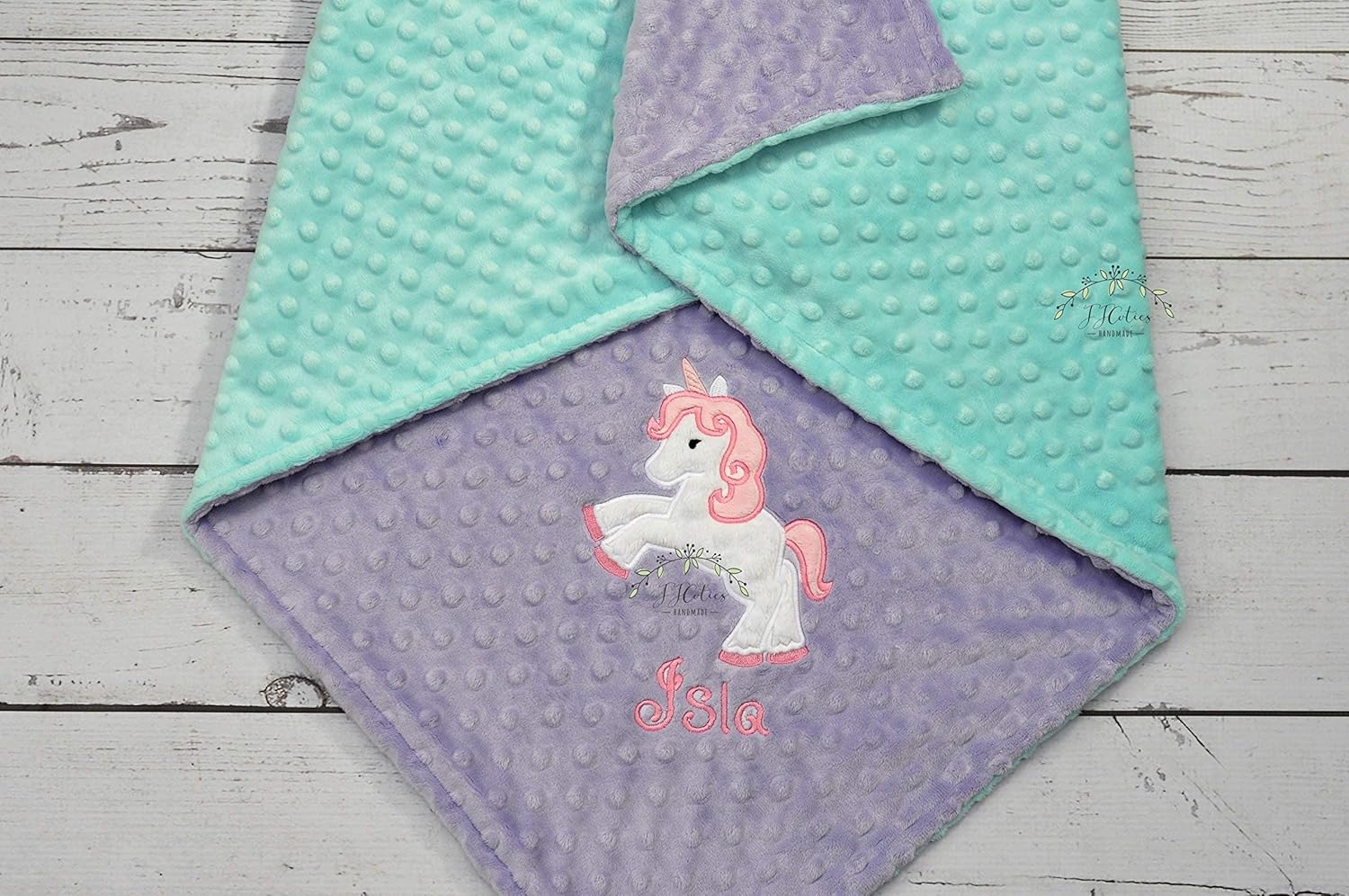 personalized unicorn baby blanket