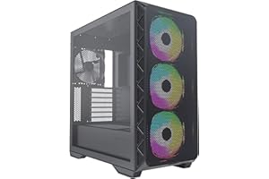 Montech AIR 903 MAX, E-ATX Mid Tower Case, High Airflow, 3x 140mm ARGB PWM & 1x 140mm PWM Fans Pre-installed, Tempered Glass Side Panel, Mesh Front, Type-C, Support 4090 GPUs, Black