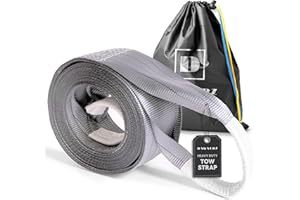 Dawnerz Tow Recovery Rope 20 ft 70000 lbs - Tow Strap 6 m 35 US Tons for Truck Van and RV