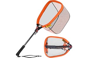 8 FANS 8Fans Extendable Fishing Net, Foldable Floating Landing Net,Non-Slip Hi-vis Grip, Ideal for Kayak Wading Fishing