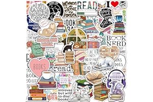 Joyppy 50 PCS Book Stickers for Kindle, Bookish Kindle Reading Stickers for Books, Water Bottles, Laptops, Book Lover Stickers Accessories Gifts for Kids Teens Adults (Style B)