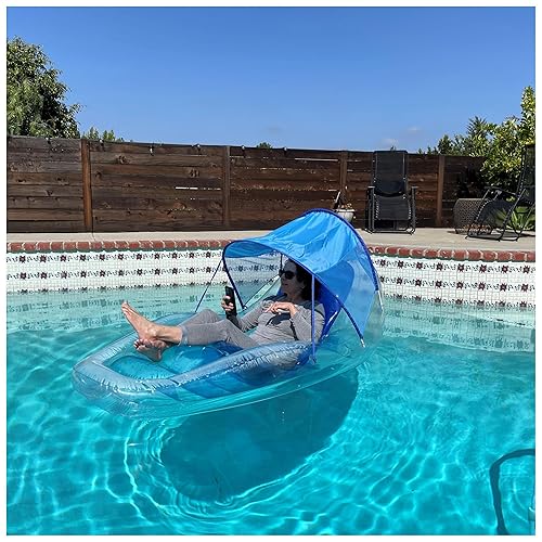 Sun Shade Pool Lounger Float With Cup Holder Swimways Dry Float