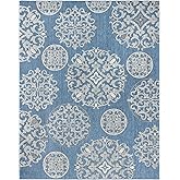 Gertmenian Indoor Outdoor Premium Flatweave Area Accent Rugs | Washable, Stain & UV Stabilized Carpet | 8x10 Large, Emilia Tr
