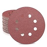 ZEHIQ 5 Inch Sandpaper 80 Grit, Coarse Grit 8 Hole