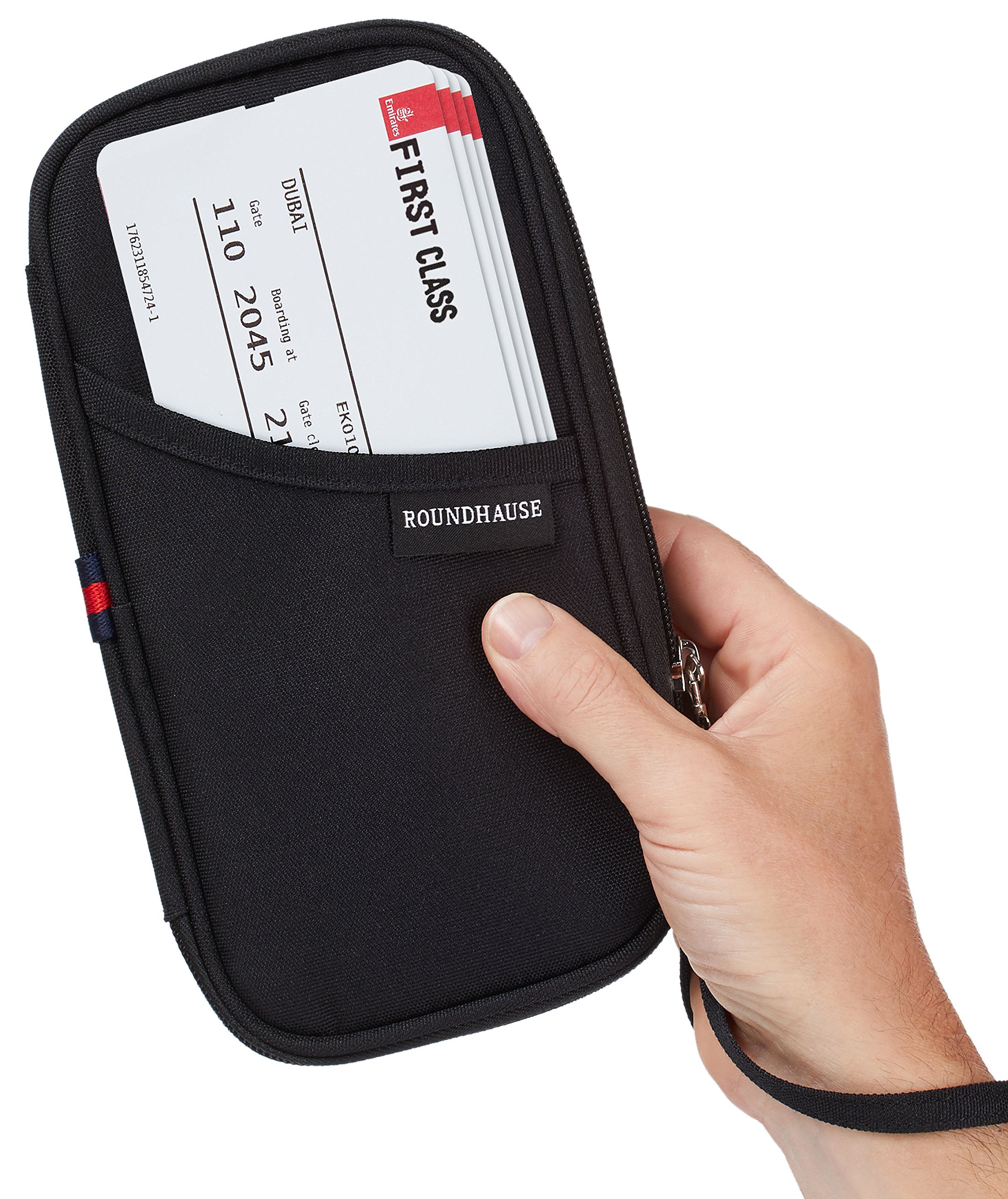 Quality Multi Purpose Travel Document Boarding Pass Organiser Passport Wallet Ticket Credit Card Holder W/Detachable Key Holder (Black)