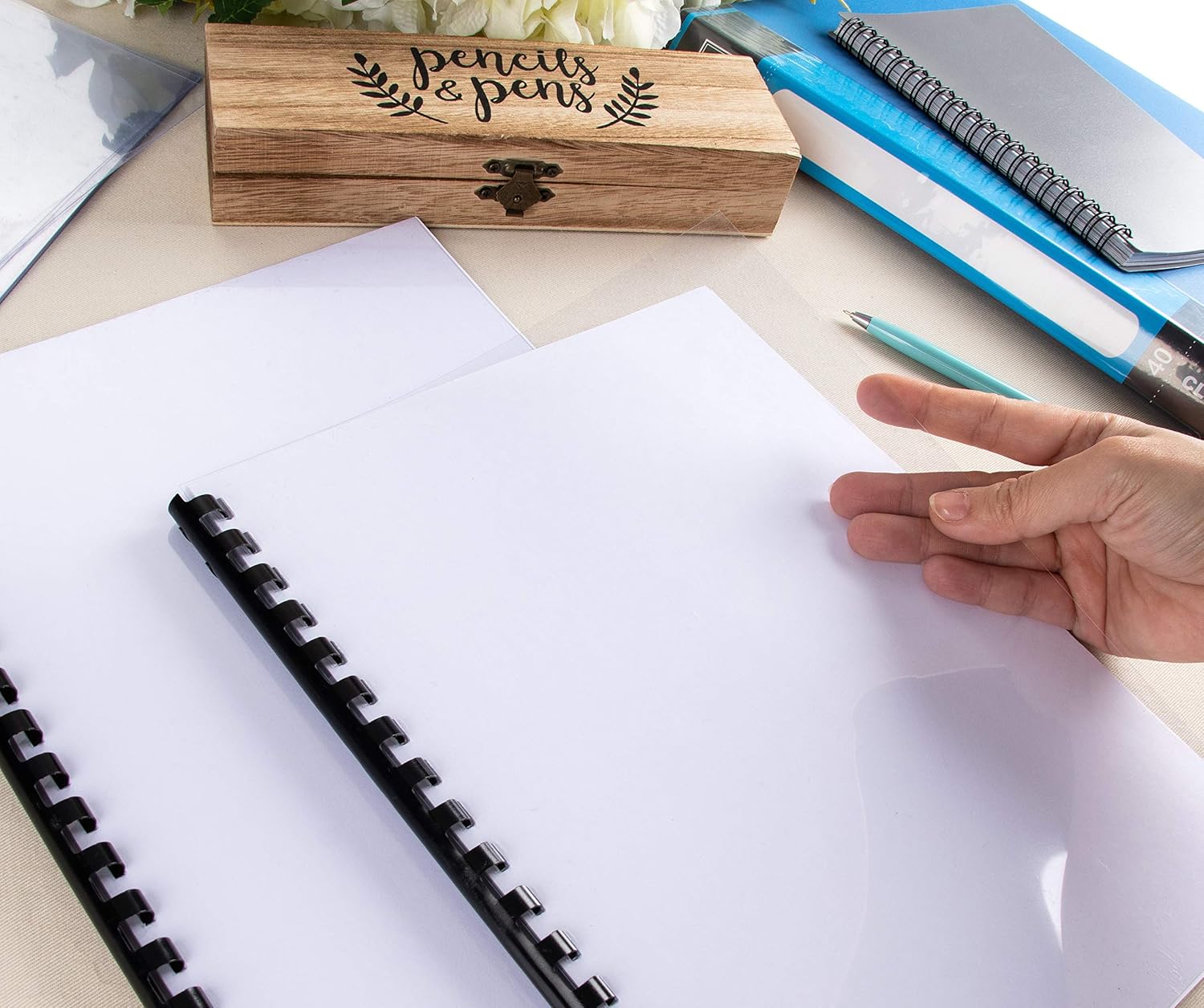 Clear Presentation Cover – 100-Pack Transparent Binding Cover, PVC Report Cover for Business Documents, School Projects, 10-Mil, Clear, 8.5 x 11 Inches : Office Products