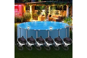 POOLHOUR Solar Pool Lights for Framed Above Ground Pools, 6 Pack Waterproof Swimming Pool Accessories Lights, LED Energy Saving Warm Lights for Frame Swimming Pools