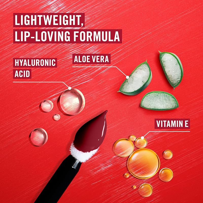 , Thrill Seeker Lip Latex, Rossetto liquido, Lucidalabbra, Colore labbra, Rossetto con acido ialuronico, Tinta labbra, Morbidezza e lucentezza, Vitamina E, Aloe Vera, 6 ml, 300 Main Chara