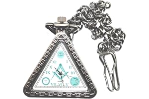 SPLENDIDGIFTS 1920 Triangular Masonic Pocket Watch Freemason Lodge Replica