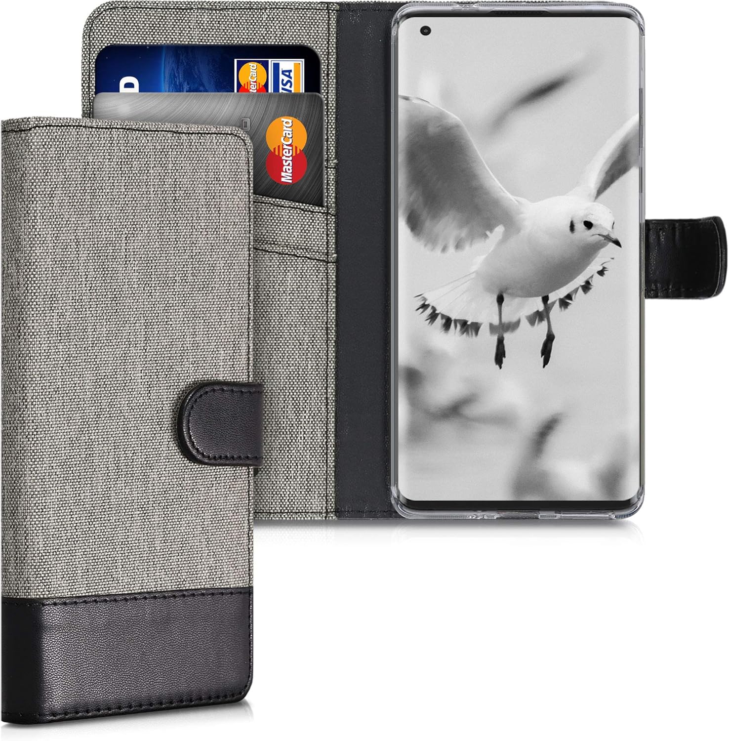 kwmobile Wallet Case Compatible with Motorola Edge Plus/Edge+ Fabric