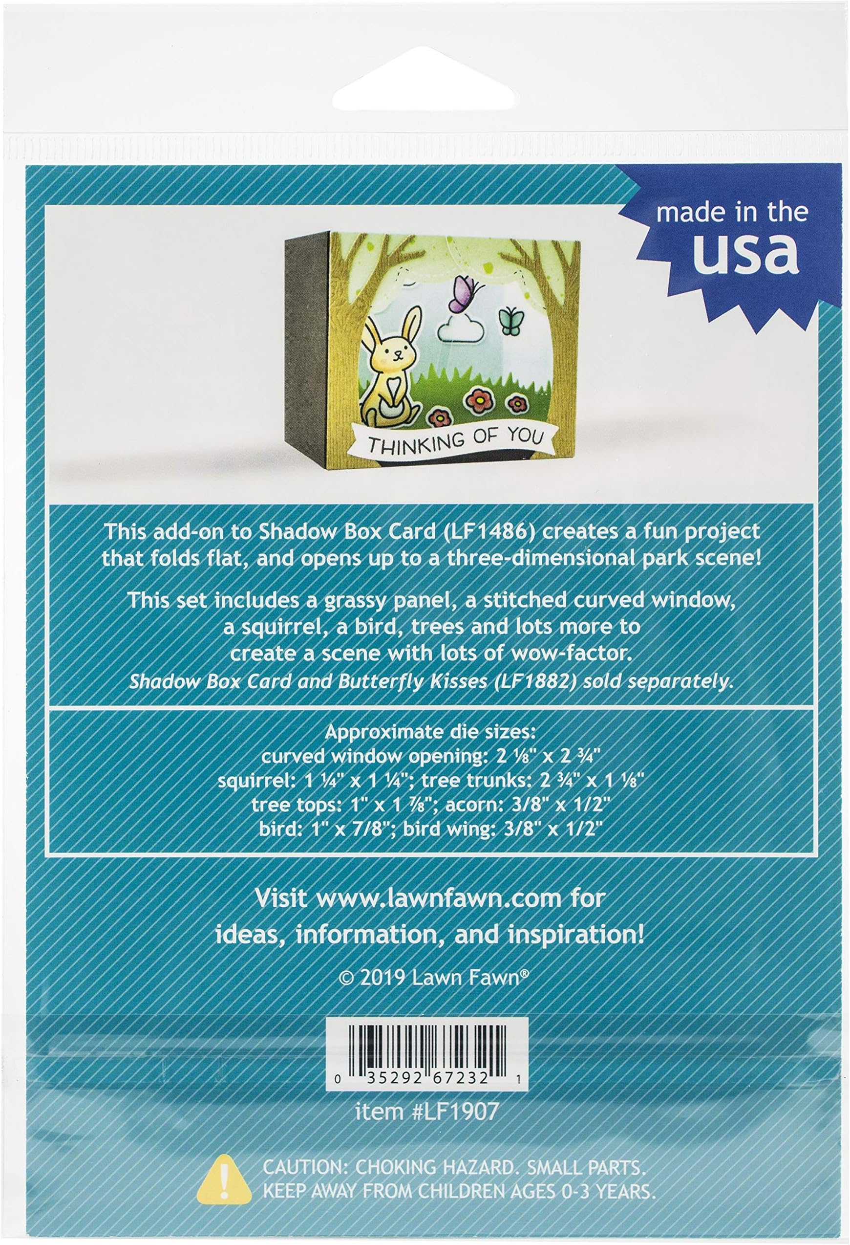 Lawn Cuts Custom Craft Die-Shadow Box Card Park Add-On -LF1907