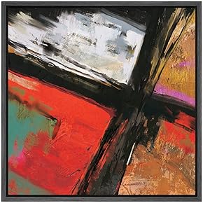 SIGNWIN Framed Canvas Wall Art Red, Gold and...