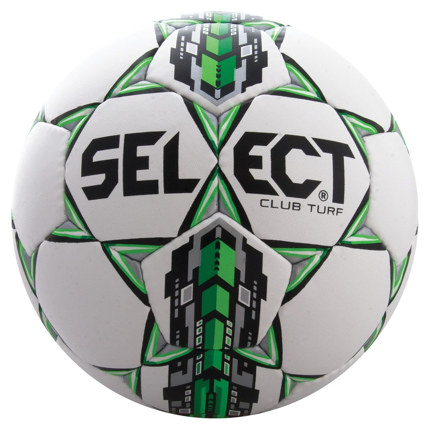 Select Club Turf Soccer Ball, White/Green, Size 4 Sports