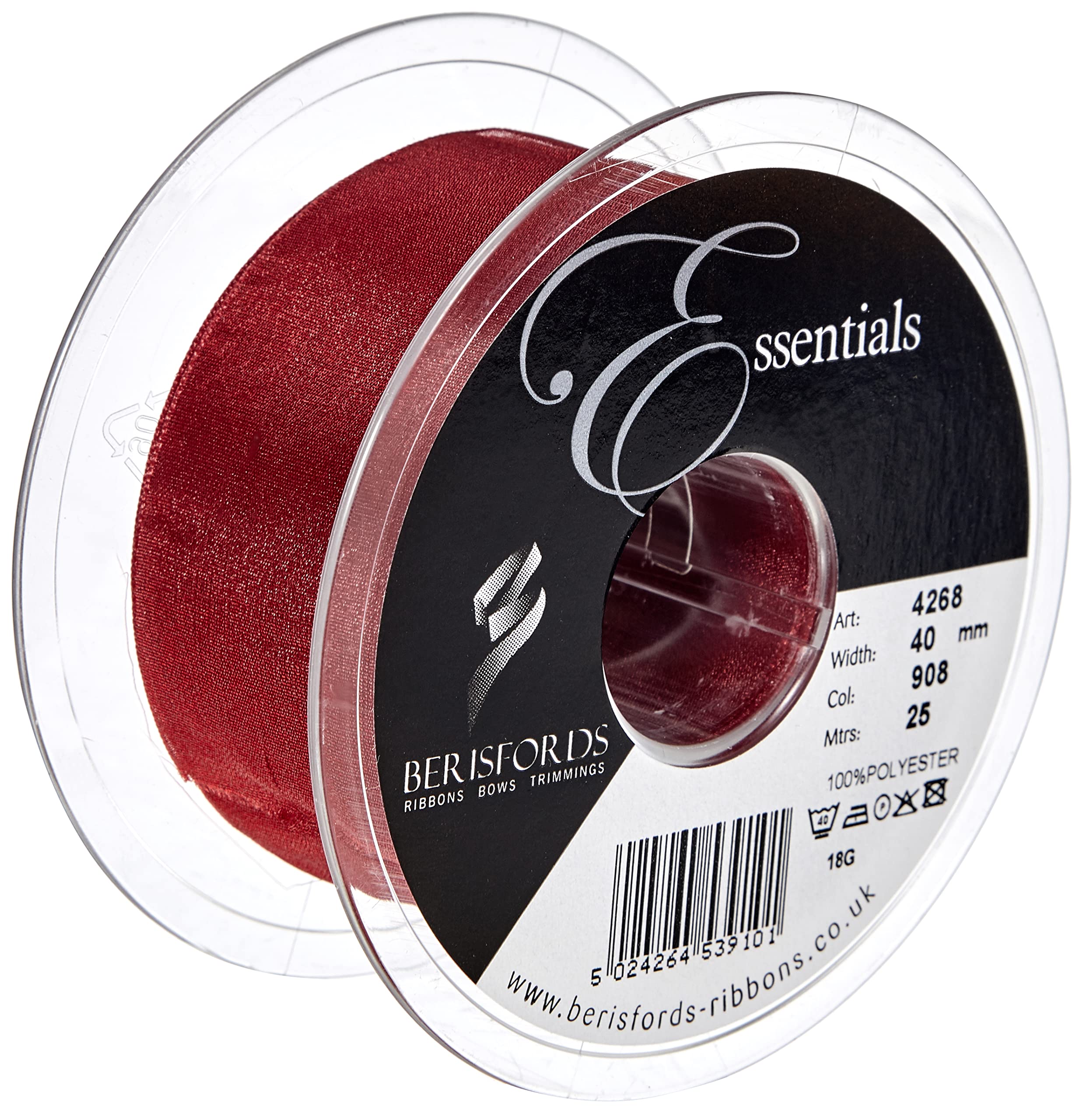 Berisfords Super Sheer, Polyester, Scarletberry, 10.4 x 10.4 x 4.3 cm โ image 1