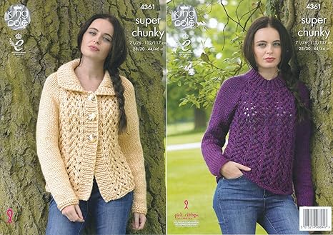 Amazon Com King Cole Ladies Super Chunky Knitting Pattern