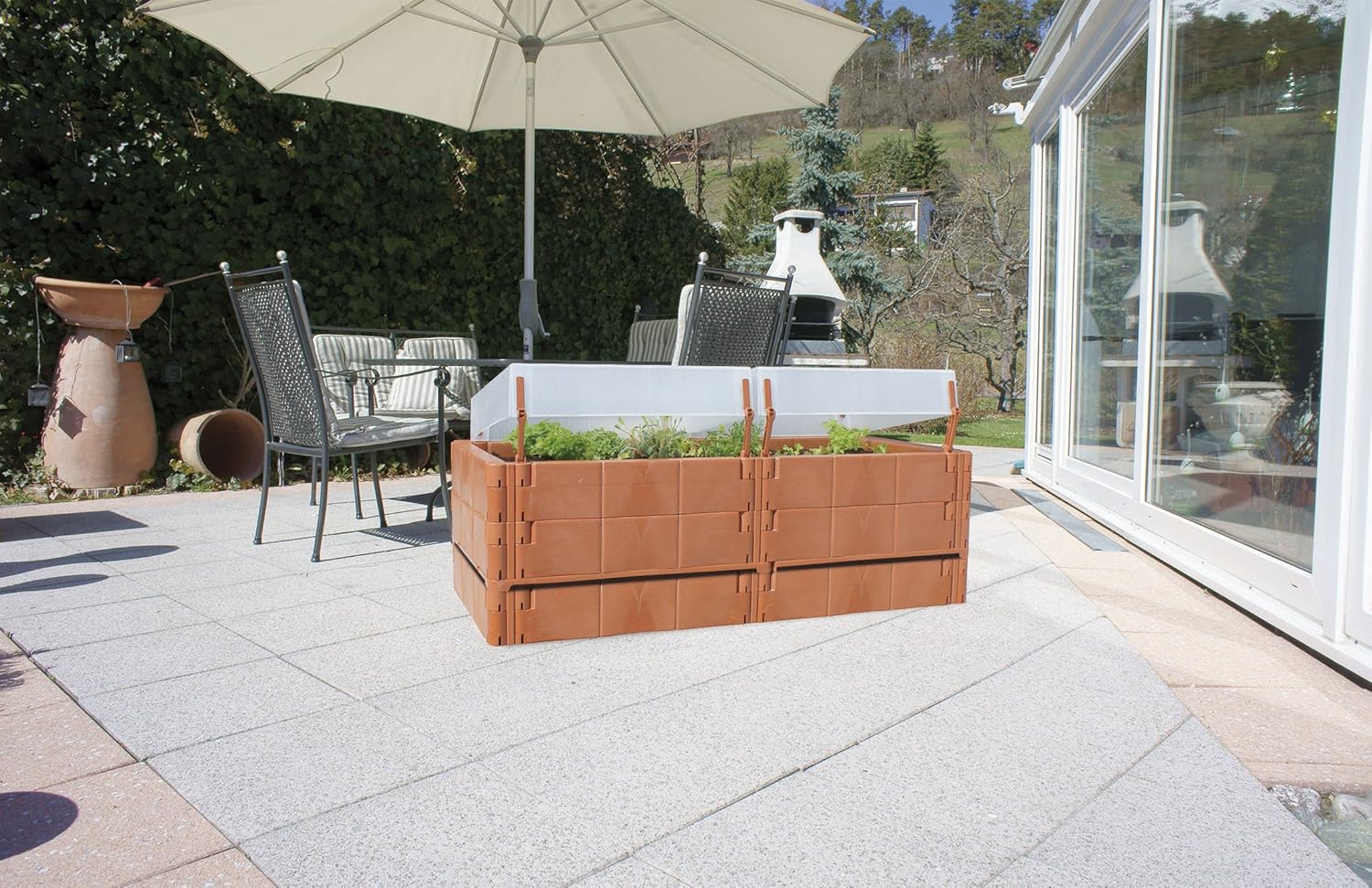 Juwel Balcón Bancal o terraza cultivo plantas Terracota 20275 ...