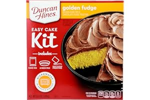 Duncan Hines Easy Cake Kit Golden Fudge Flavored Cake Mix, Thanksgiving Baking, 8.4 oz.