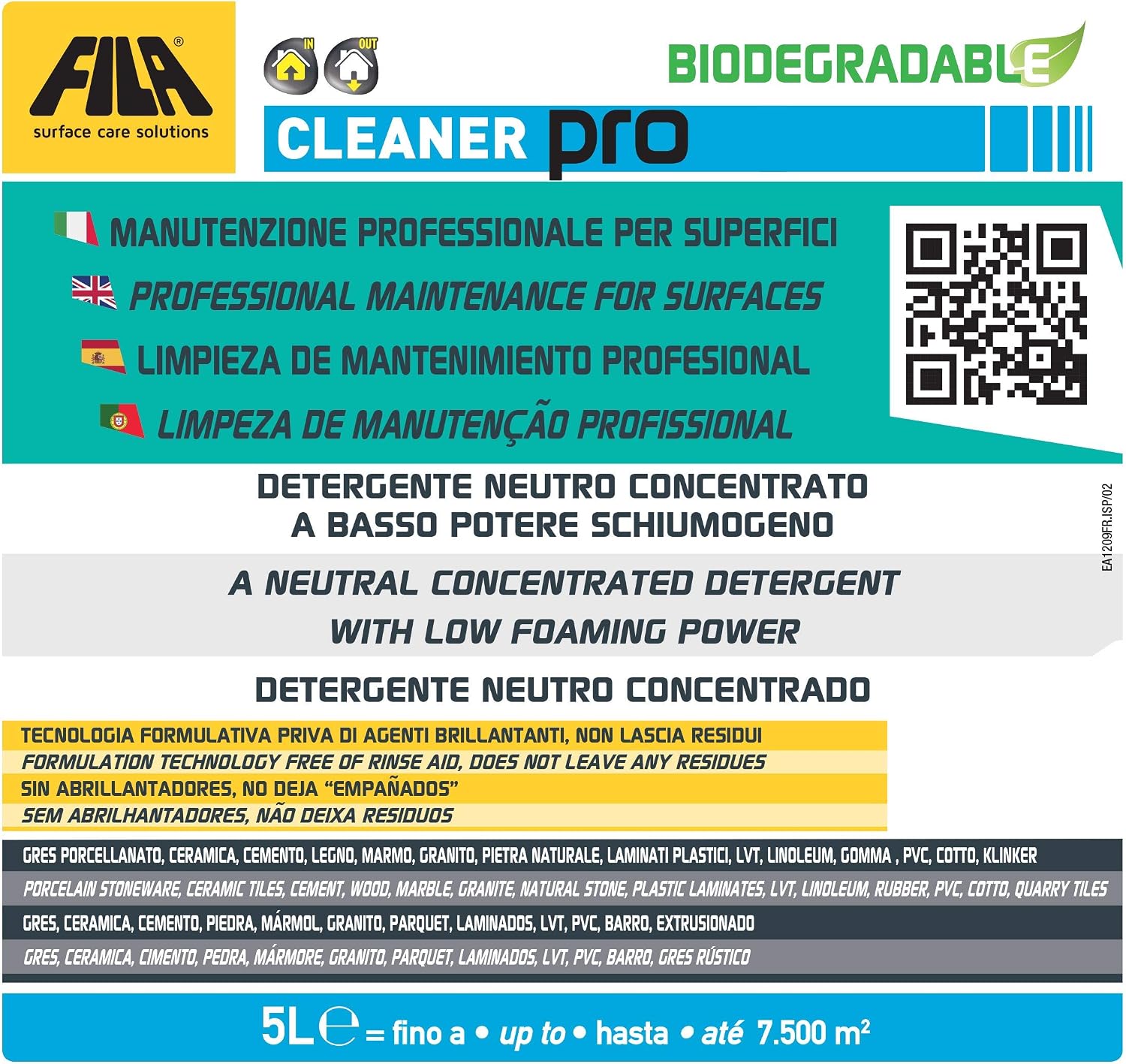FILA Surface Care Solutions Concentrated Neutral Cleaner, 5L, 5 l (Pack of 1) - Image 3