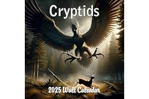 BLUE WOLF CALENDAR COMPANY 2025 Cryptids Monthly Wall Calendar - Illustrations of Bigfoot, Loch Ness Monster and Other Cryptids | 12" x 24" | Thick Sturdy Paper | Cryptozoology Calendar 2024-2025