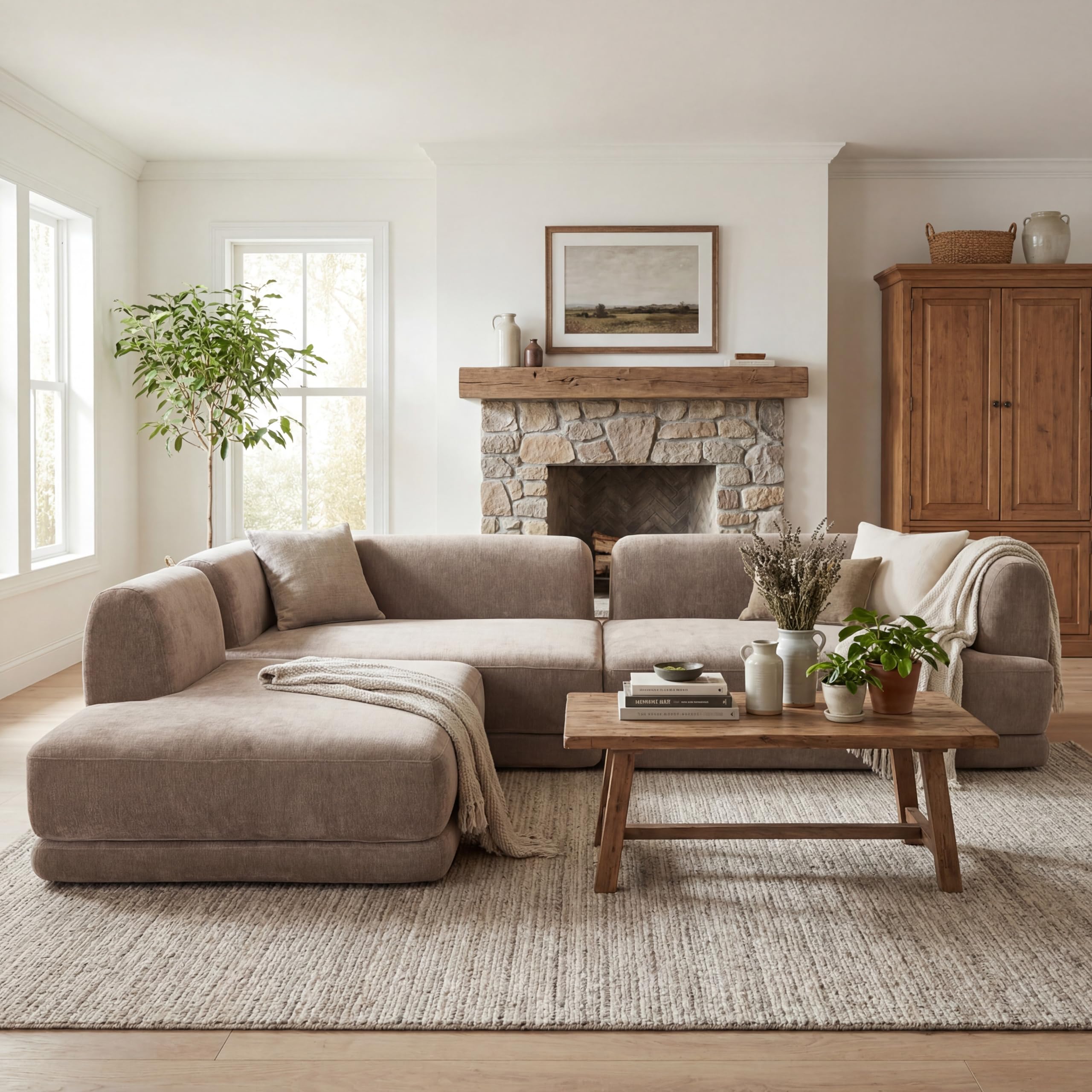 Photo 1 of ****Partial Set , partial open couch and 1 box***
Christopher Knight Home Bramford 115" Modular L-Shaped Sectional Sofa, 3-Piece Cloud Couch with Deep Seat, Modern L-Shape Sofa Couch with Chaise, Upholstered Boneless Couches for Living Room, Brown